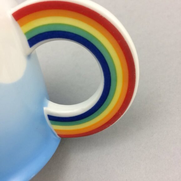 Vandor Mug Rainbow Handle 1980 Clouds Cloudy Sky 80s Collectible - Picture 8 of 10
